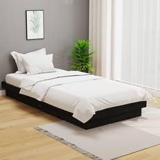 vidaXL Bedframe Massief Hout Zwart 100x200 cm