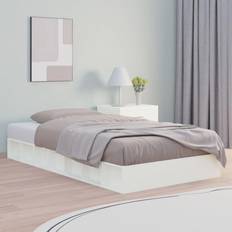 vidaXL Estructura De Cama De Madera Maciza Blanca 90x200 cm