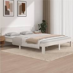 Strutture letto vidaXL Giroletto Bianco In Legno Massello Di Pino 160x200 cm