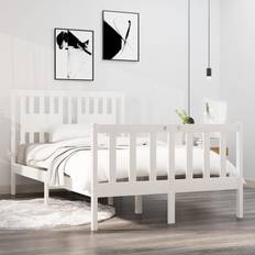 vidaXL 120x190 cm Small Double Massivt Træ Hvid Sengeramme