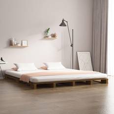 Palleseng vidaXL Palleseng 120x200 cm Massivt Fyrretræ Gyldenbrun Sengeramme