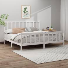 vidaXL Bed Frame without Mattress 200 x 200 cm White