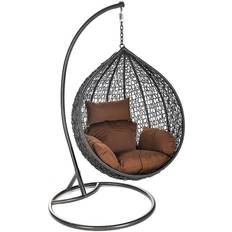 Home Deluxe Sedia Sospesa in Polyrattan con Struttura Cielo Marrone