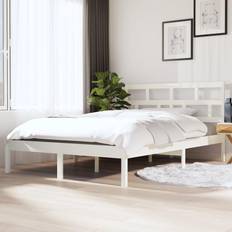 vidaXL Bed Frame White 4FT