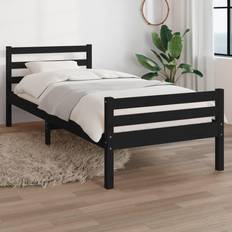 vidaXL Black Solid Wood Bed Frame 100 x 200 cm