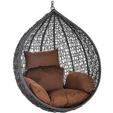 Grau Hängestühle Home Deluxe Polyrattan Hängesessel