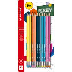 Stabilo Easy Hexagonal Graphite Pencils 160 with Eraser Blister of 10
