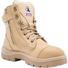 Beige - Men Lace Boots Steel Blue Men's Southern Cross Zip Steel Toe Boot, Sand