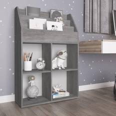 Porte-revues vidaXL Porte-revue Pour Enfants, Organisateur De Livres Avec Etagère, Meuble de Rangement Maison Intérieur, Gris Béton Bois D'Ingénierie Porte-revues