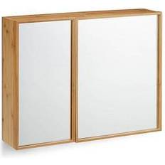 Spejlskab 50 cm Relaxdays Bamboo Mirror Cabinet 2 Doors 50 x 65 x 14 cm