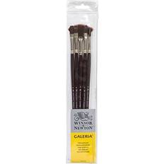 Brushes Winsor & Newton Galeria Long Handle Brush (5 Pack) (Round 8, Flat 8, Filbert 8, Bright 8, Fan 5)