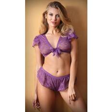 Fantasy Kate Cropped Top With Sexy French Knickers Purple