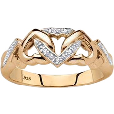 Promise rings PalmBeach Interlocking Hearts Promise Ring - Gold/Diamonds