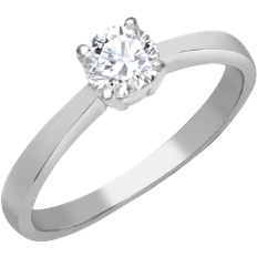 SI (1-2) Rings Jewelco London Solitaire Engagement Ring - Silver/Diamond