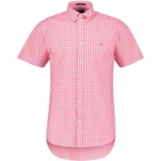 Gant Beige Shirts Gant Regular Fit Broadcloth Short Sleeve Gingham Check Shirt