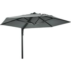 Grey Parasols & Accessories OutSunny Wall-Mounted Parasol Patio Umbrella with