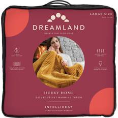 Dreamland throw Dreamland Deluxe Velvet Herringbone Heated Blankets Yellow