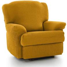 Cotton Loose Covers Homescapes Recliner Seat 'Iris' Elasticated Loose Chair Cover Yellow