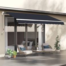 OutSunny Awnings OutSunny 8 7 Retractable Awning Manual Deck