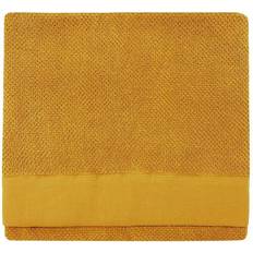 Yellow Bath Towels Furn Textured Weave Oxford Panel Bath Towel Yellow