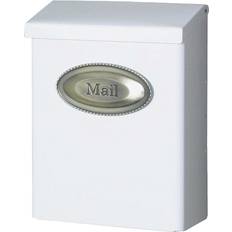 White Letterbox Posts Gibraltar Architectural Mailboxes Designer White with Satin Nickel, Steel, Locking, Wall Mount Mailbox