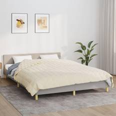 200.0 cm Piumoni vidaXL Crema Chiaro 200x200 cm 13 kg Tessutocod MXL 105455 Coperta ponderata Bianco, Beige (200x200cm)