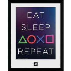 GB Eye Playstation Eat Sleep Repeat Framed Photographic Collector Print