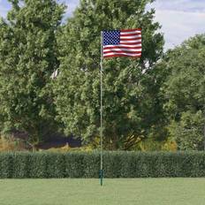Drapeaux et Accessoires vidaXL Drapeau Des États-Unis Et Mât 5,55 M Aluminium