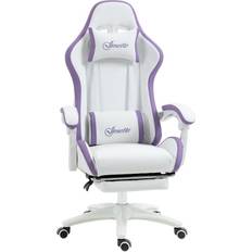 Racing Style Gaming Chair Reclining Function Footrest, Purple