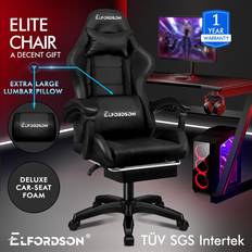 ELFORDSON Elite Executive Leather Gaming Office Chair Black