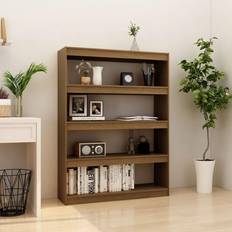 Pine Shelves vidaXL honey brown, 100 Cabinet/Room Divider Book Shelf