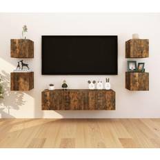 vidaXL smoked oak 8x Wall-mounted TV Bench