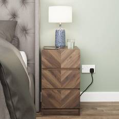 Walnut Source Catania 3 Bedside Table