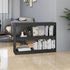 vidaXL Bibliothèque Séparateur de Pièce Gris 100x30x71.5 cm Étagère à livres