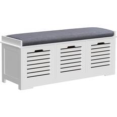 White Storage Benches Homcom White Storage Bench