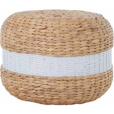 Premier Housewares Ashby White Stripe Seagrass Pouffe