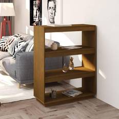 vidaXL 80x35x103 fyrretræ gyldenbrun Bogreol