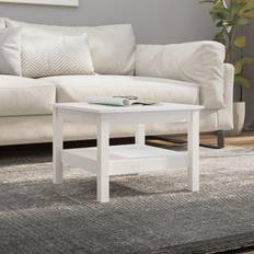Rektangulära - Tall / Furu Soffbord vidaXL vit 55x55x40 massivt furu Soffbord