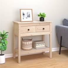 vidaXL Brown, 75 Solid Pine Console Table