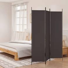 vidaXL 3-Panels 150 x 200 cm Stof Brun Rumdeler
