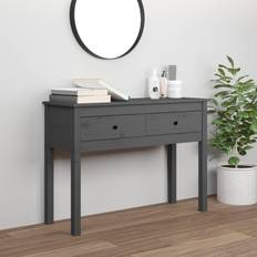 vidaXL grey, Pine Console Table 35x100cm