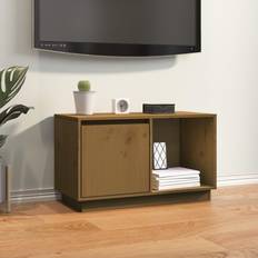 vidaXL 74 x 35 x 44 cm Massivt Fyrretræ Gyldenbrun TV-bord