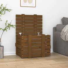 vidaXL opbevaringskasse 58x40,5x42 massivt fyrretræ gyldenbrun Kiste