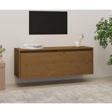 vidaXL 100 x 30 x 35 cm Massivt Fyrretræ Gyldenbrun Vægskab