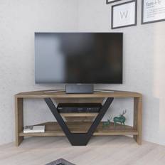 Modern black tv unit Decorotika Walnut Pattern/Black Decorotika TV Bench