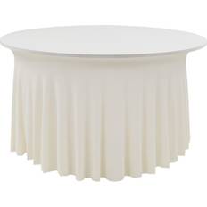 Beige Tafelkleden vidaXL Tafelhoezen Stretch Met Rok 180 x 74 cm Crème