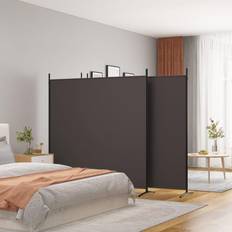 vidaXL 4-Panels 698 x 180 cm Stof Brun Rumdeler