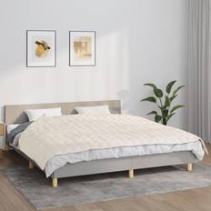 vidaXL Tyngdetæppe 155x220 cm 7 kg Stof Lys Cremefarve Tyngdedyne Beige, Hvid (220x140cm)