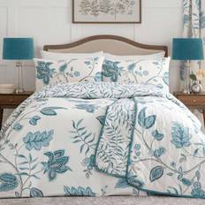 Dreams & Drapes Samira Floral Print Duvet Cover Green, White, Blue, Turquoise
