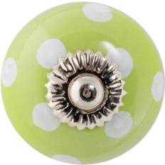 Building Materials Nicola Spring Round Ceramic Cabinet Knob Green Spot